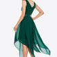 Sleeveless Handkerchief Hem Spliced Lace Dress