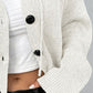 Drawstring Detail Button Front Hooded Cardigan