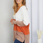Culture Code Color Block Slit Tunic Rib-Knit Top