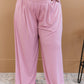 Zenana Easy Breezy Full Size Palazzo Pants in Light Rose