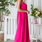Veveret Pocketed Spaghetti Strap Wide Leg Jumpsuit