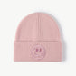 Smiley Face Rib-Knit Beanie