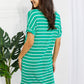 Zenana Springtime Sunshine Full Size Striped T-Shirt Dress