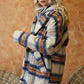Davi & Dani Full Size Plaid Open Front Jacket with Pockets