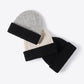 Contrast Cable-Knit Cuffed Beanie