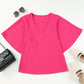 V-Neck Cloak Sleeve Blouse
