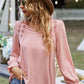 Tie Neck Puff Sleeve Blouse