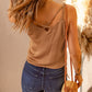 Twist Front Lace Trim Cropped Cami