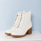 DDK Love and Lattes Quilted Lace-Up Heeled Booties