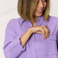 Zenana Texture Button Up Raw Hem Long Sleeve Shirt