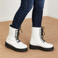 Weeboo Big Steps Platform Combat Boots in White