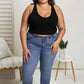 White Birch Sense of It All Full Size Cropped V-Neck Tank Top
