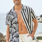 Striped Animal Short Sleeve Shirt