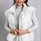 Zip Up Turtleneck Pocketed Vest Coat