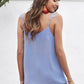 Buttoned Lace Trim Plunge Cami