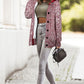 Cable-Knit Fleece Lining Button-Up Hooded Cardigan