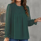 Dotted Tie Back Smocked Blouse