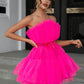 Tulle Ruffle Hem Bow Detail Mini Dress