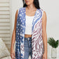 Vocal Mesa Point Printed Sleeveless Cardigan