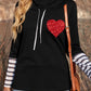 Striped Sequin Heart Graphic Long Sleeve Top