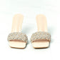 DELICACY Showstopper Braided Rhinestone Heel Slide in Nude
