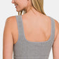 Zenana Ribbed Square Neck Cropped Tank