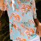 Summer Lover Floral Puff Sleeve Round Neck Blouse