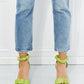 Cape Robbin Faux Leather Scrunchy Strap Heels in Green
