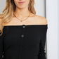 Culture Code Buttoned Off-Shoulder Ribbed Top
