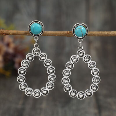 Artificial Turquoise Teardrop Earrings