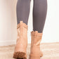 Weeboo Faux Leather Side Zipper Combat Boots
