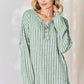 Basic Bae Full Size Ribbed Half Button Long Sleeve T-Shirt