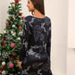 Christmas Print Crew Neck Dress