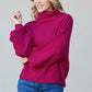 Zenana First Snow Ribbed Turtleneck Sweater