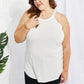 Zenana Sweet & Simple Full Size Halter Neck Tank in Ivory