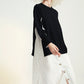 Two-Tone Faux Layered Slit Dress