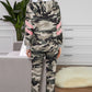 Camouflage Contrast Detail Hoodie and Joggers Lounge Set