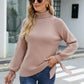 Tie-Cuff Raglan Sleeve Turtleneck Sweater