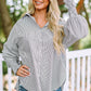 Striped Button Front Smocked Shirt