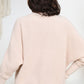 Waffle Knit Lantern Sleeve Surplice Sweater