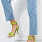 Cape Robbin Faux Leather Scrunchy Strap Heels in Green
