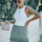 Zip-Back Tassel Hem Mini Skirt