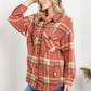 Zenana Pumpkin Spice Full Size Plaid Shacket in Rust