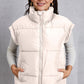 Zip Up Turtleneck Pocketed Vest Coat