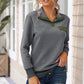 Contrast Quilted Quarter-Snap Long Sleeve Sweatshirt