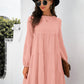 Balloon Sleeve Keyhole Tiered Dress