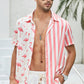 Striped Animal Short Sleeve Shirt
