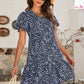 Animal Print Button Front Flutter Sleeve Dress