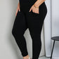 Zenana Ready to Roll Full Size Wide Waistband Pocket Leggings in Black