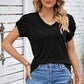 V-Neck Twisted Short Sleeve T-Shirt